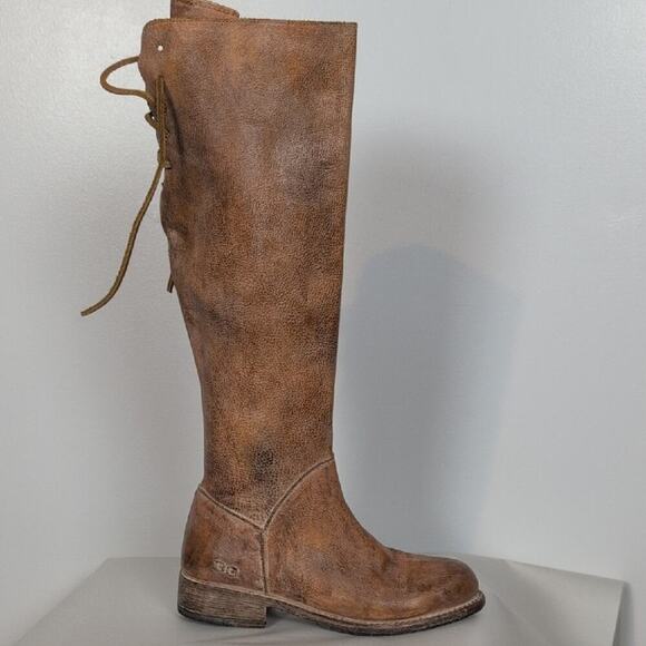 Bed Stu Manchester Knee High Leather Lace Back Boots - Picture 9 of 16